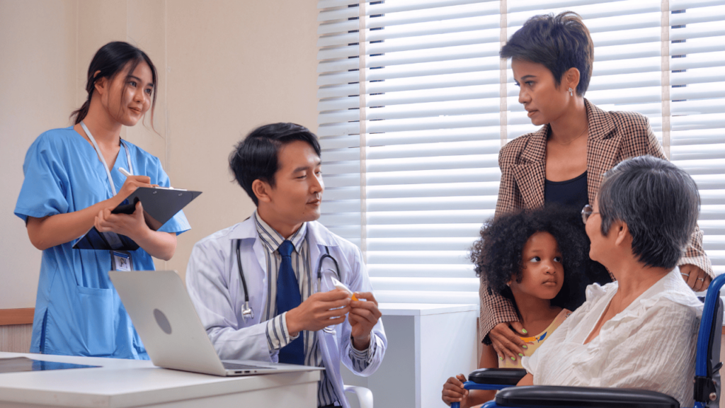 doctor talking to patient